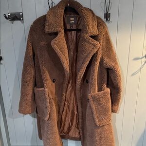 QED London Brown Teddy Jacket